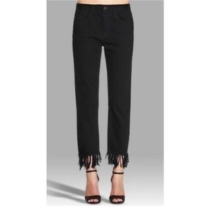 3x1 Straight Leg Jeans with Fringed Hem